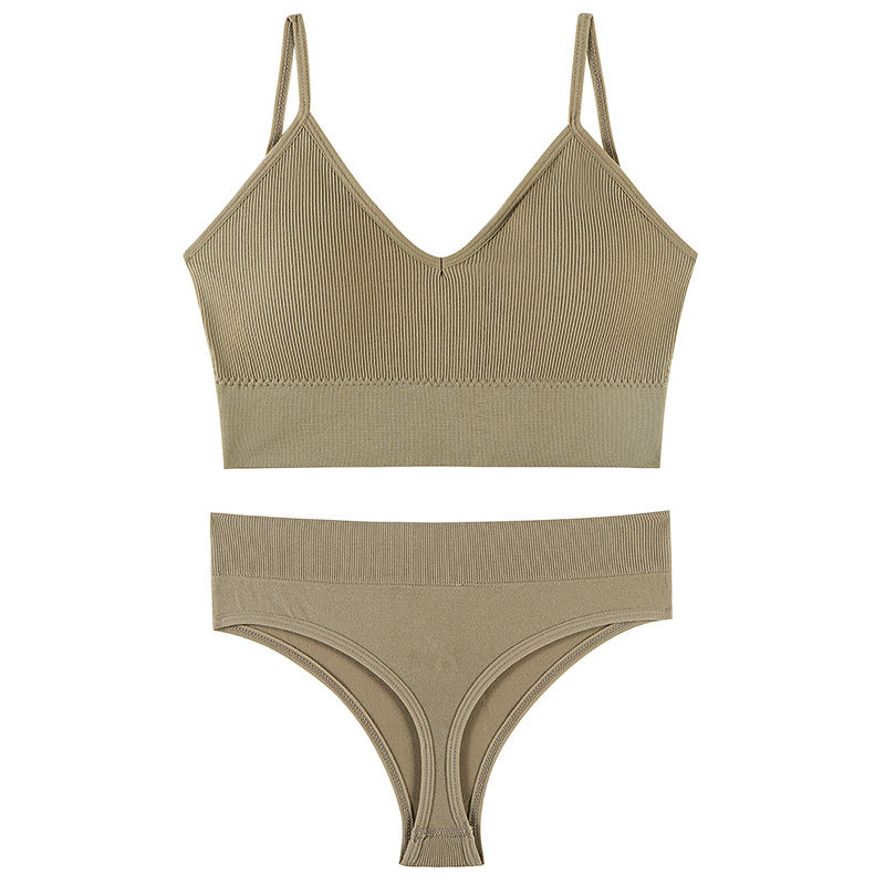 Naadloze Triangle BH Set – Meerdere Kleuren - LivingCurves Kaching Cart Upsell Toggle Khaki / M