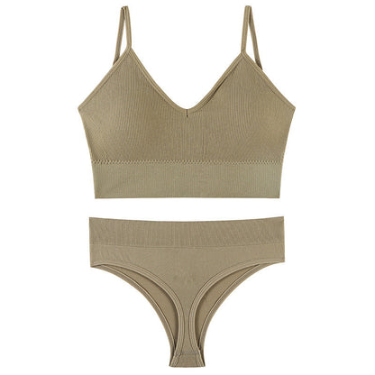 Naadloze Triangle BH Set – Meerdere Kleuren - LivingCurves Kaching Cart Upsell Toggle Khaki / M