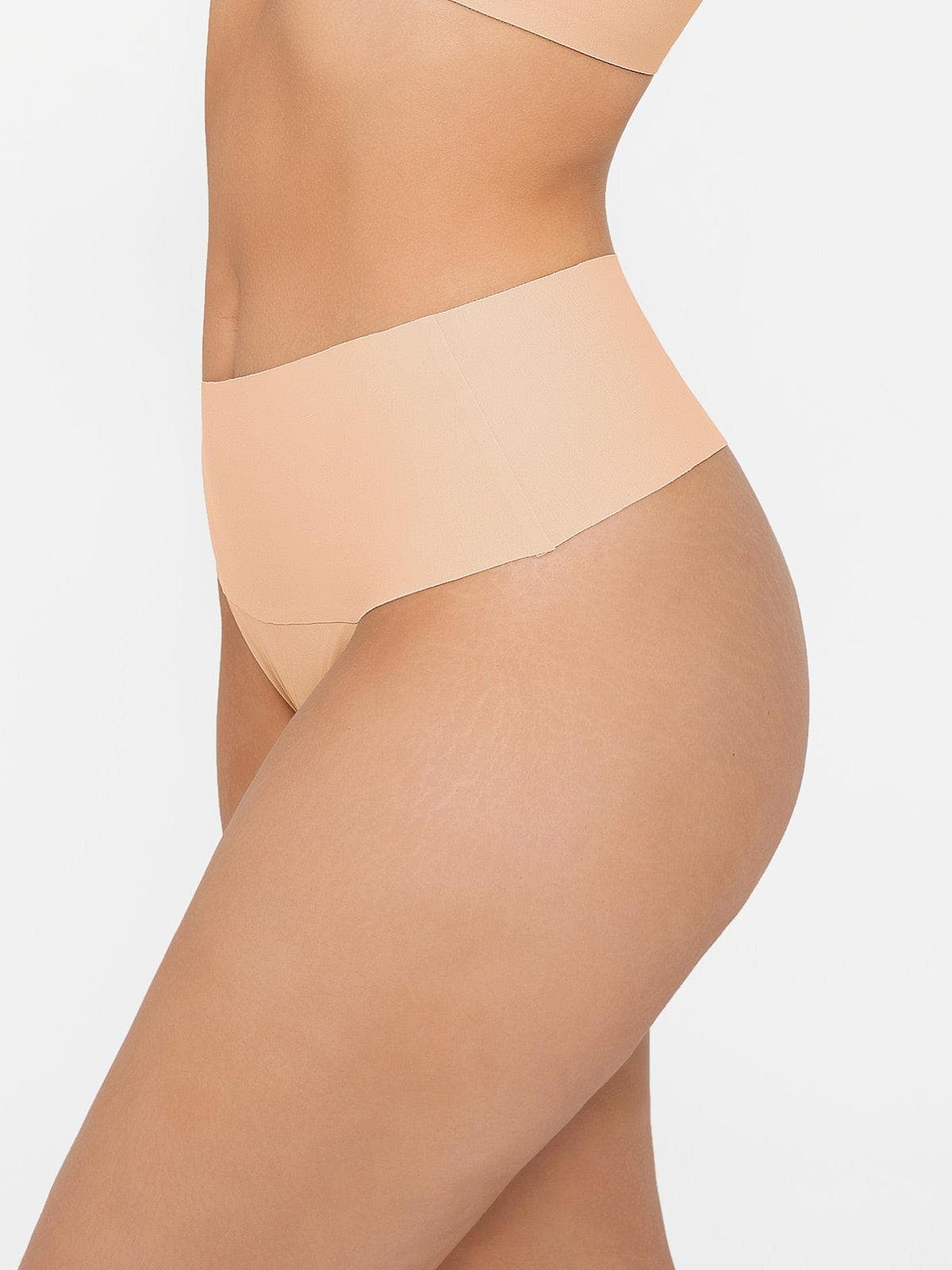 Seamless High-Waist Tummy Control Thong - LivingCurves Skin / XS