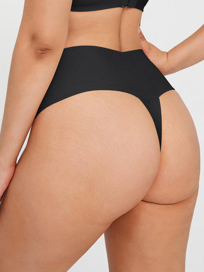 Seamless High-Waist Tummy Control Thong - LivingCurves Skin / XS