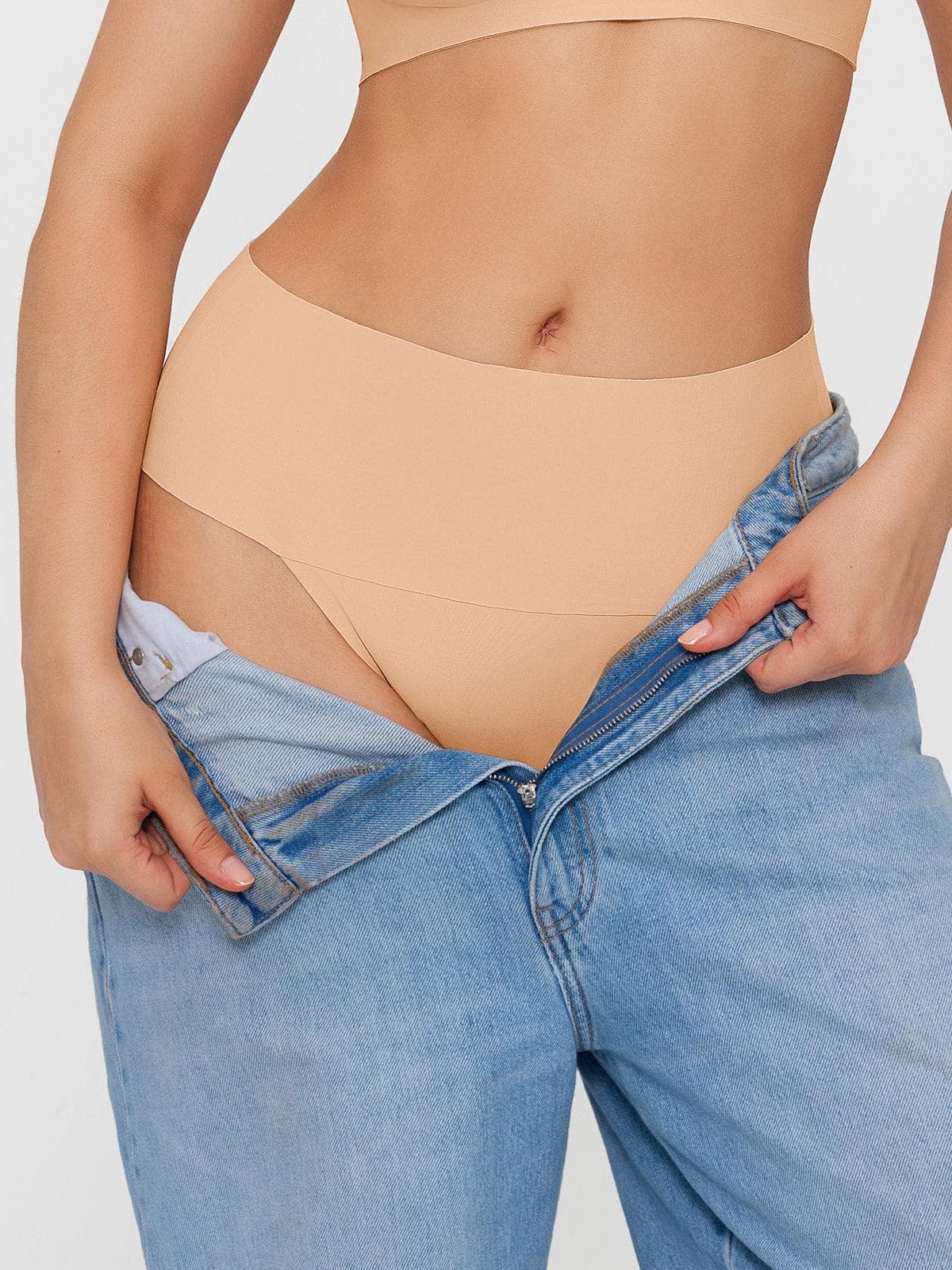 Seamless High-Waist Tummy Control Thong - LivingCurves Skin / XS