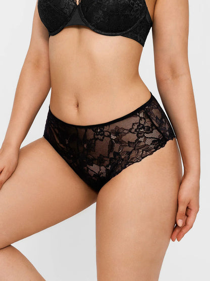 LILA – Kanten Mid-Rise Slip - LivingCurves Zwart / S