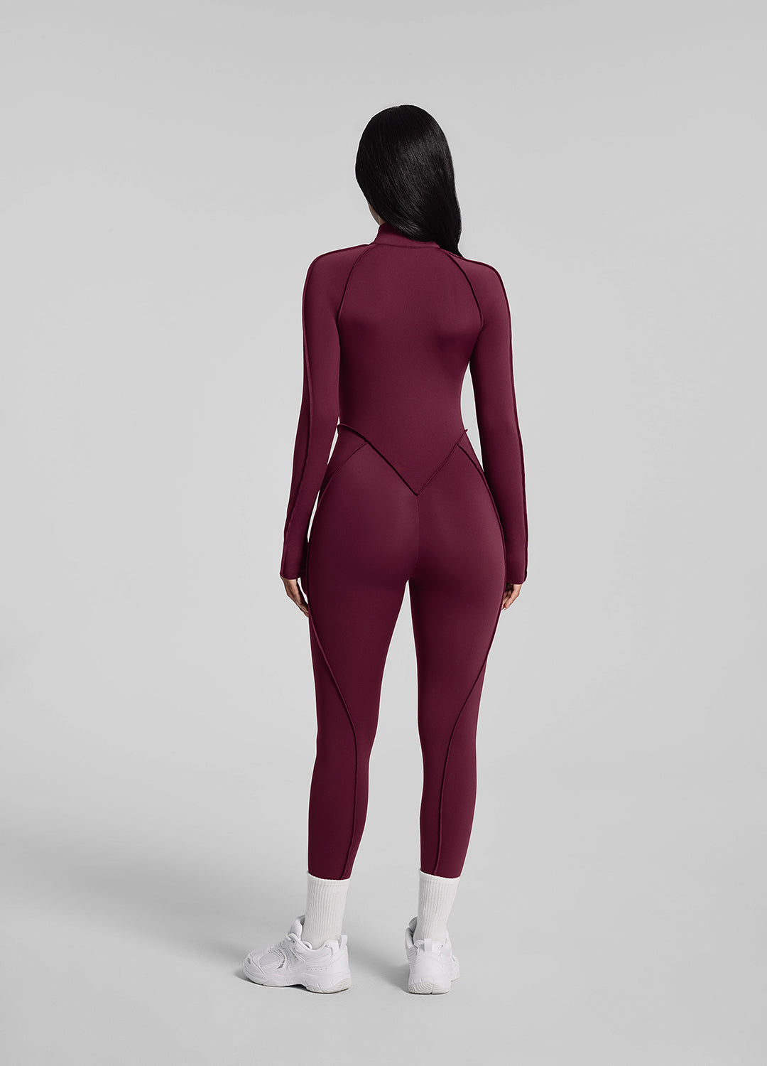 AYLA – Full-Length Shaping Catsuit - LivingCurves Bodysuit Burgundy / XS