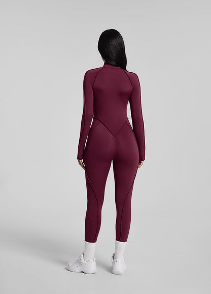 AYLA – Full-Length Shaping Catsuit - LivingCurves Bodysuit Burgundy / XS