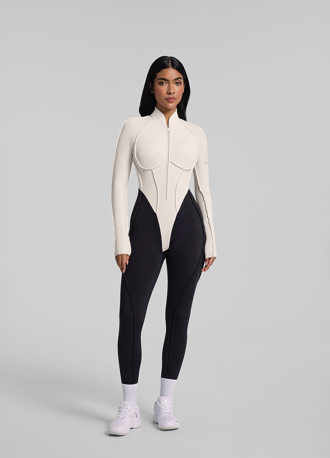 VALO – Full-Length Shaping Catsuit - LivingCurves Bodysuit Black/Ivory / XS