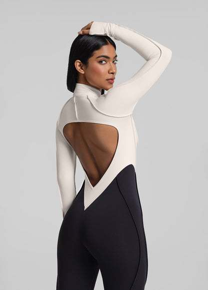 VALO – Full-Length Shaping Catsuit - LivingCurves Bodysuit Black/Ivory / XS