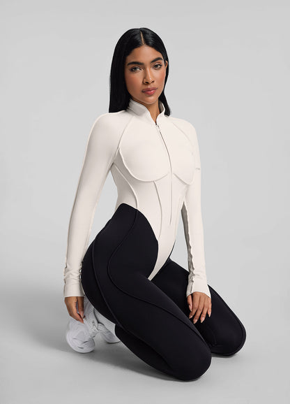VALO – Full-Length Shaping Catsuit - LivingCurves Bodysuit Black/Ivory / XS