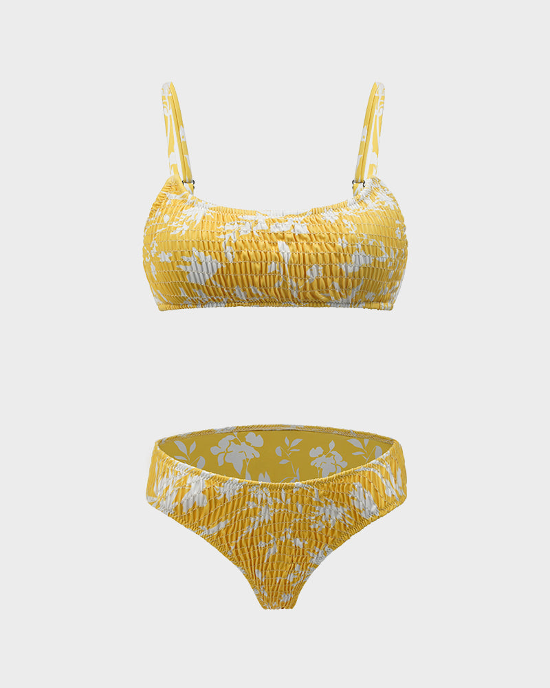 ALIA – Bikini Set | Bloemenprint & Ruching Fit