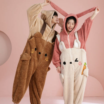 Couple's Pajamas Thickened Coral Fleece