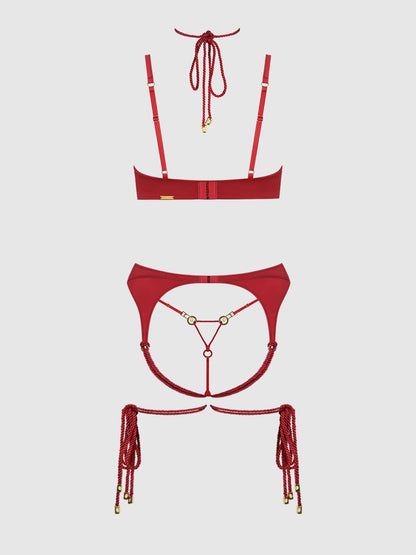 Iryna – Satijnen Lingerieset met Open Cups & Touwdetails