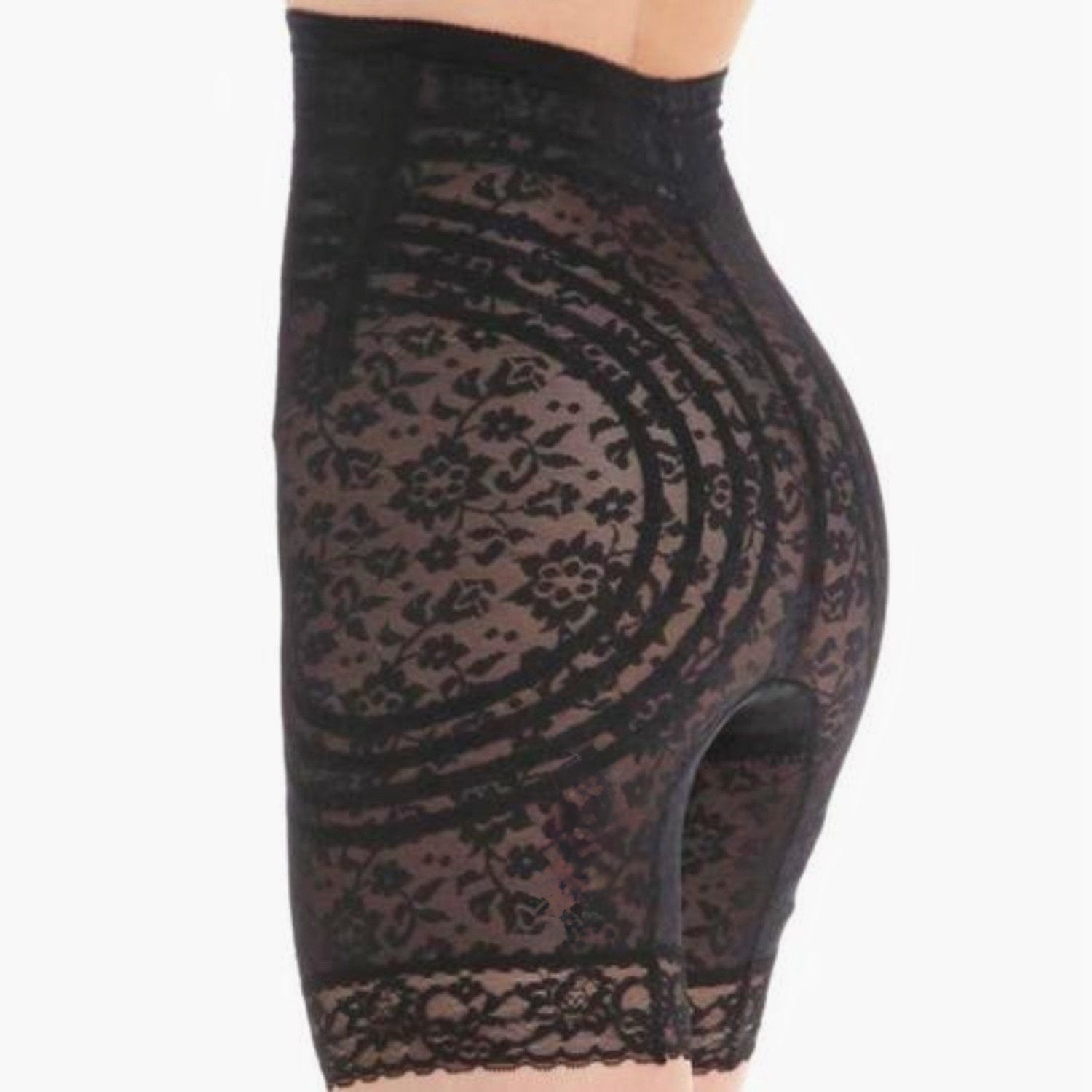 Style 6207 | No Roll High Waist Lace Thigh Slimmer with Extra Firm Support - LivingCurves High Waist Leg Shaper Mokka / S/26