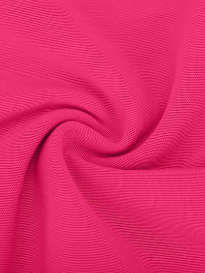 Shapewear Cowl Neck Halter Tummy Control Bodysuit - LivingCurves Pink / XS