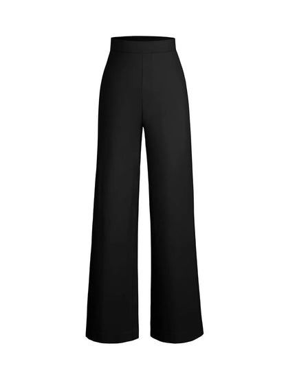 SELENE – Shaping Ponte Wide-Leg Pants - LivingCurves Business Casual Pants Zwart / XS