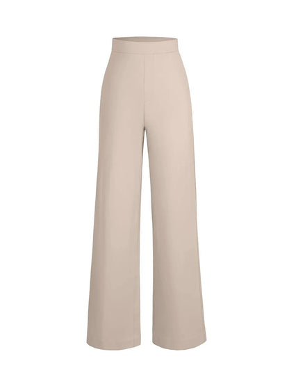 SELENE – Shaping Ponte Wide-Leg Pants - LivingCurves Business Casual Pants Zwart / XS