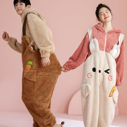 Couple's Pajamas Thickened Coral Fleece
