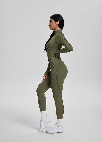 ZÉRA – Closed-Back Catsuit - LivingCurves Bodysuit Khaki Green / XS