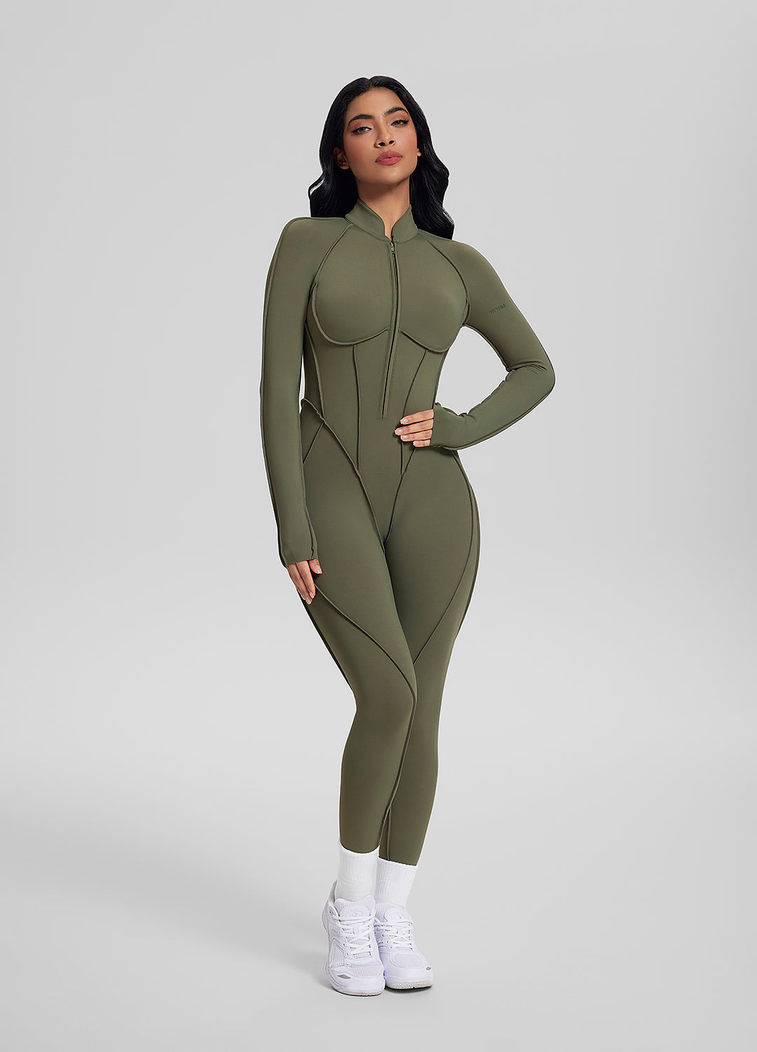 ZÉRA – Closed-Back Catsuit - LivingCurves Bodysuit Khaki Green / XS