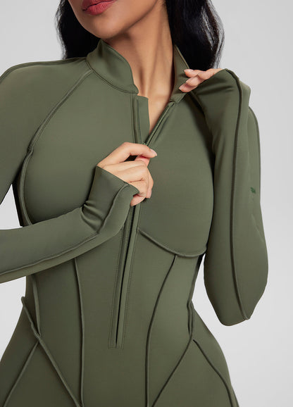 ZÉRA – Closed-Back Catsuit - LivingCurves Bodysuit Khaki Green / XS