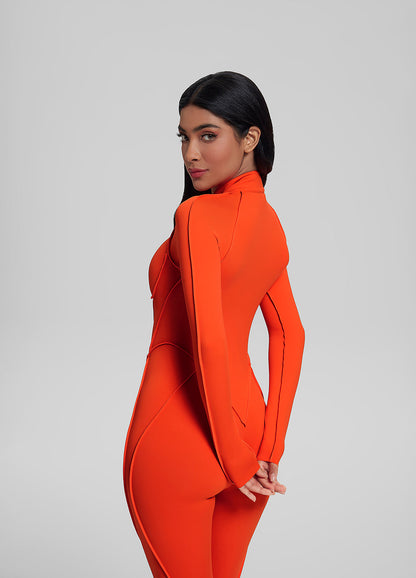 Closed-Back Catsuit - LivingCurves Bodysuit Solar Orange / XS