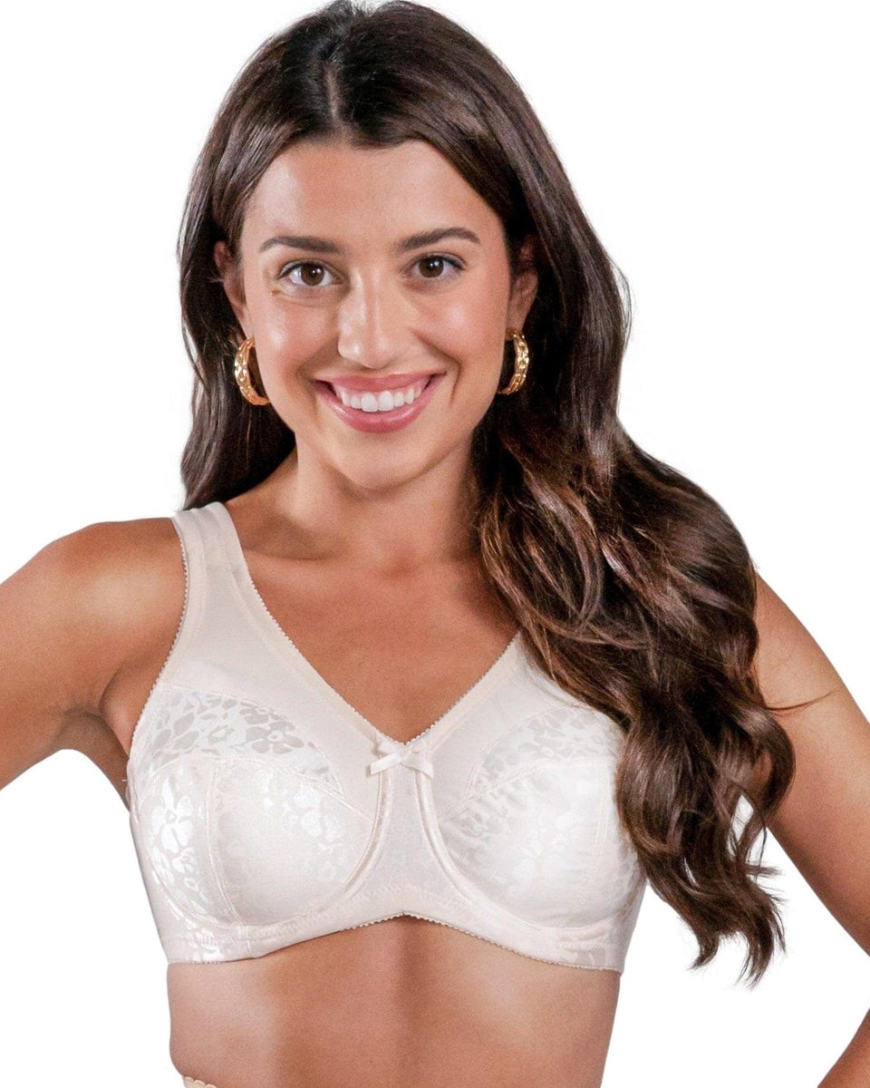 Style 7101 | Brand Printed Full Figure Support Underwire Bra - Fawn