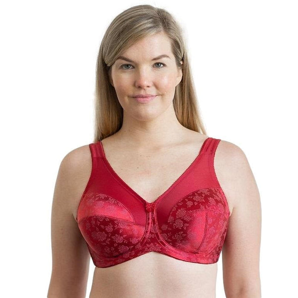 Style 7101 | Brand Printed Full Figure Support Underwire Bra - Red