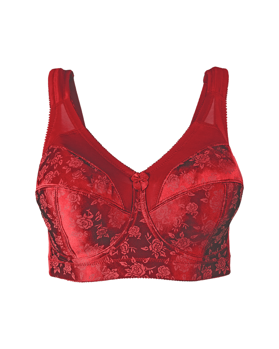 Style 7102 | Full Figure Super Support Soft Cup Bra - Red
