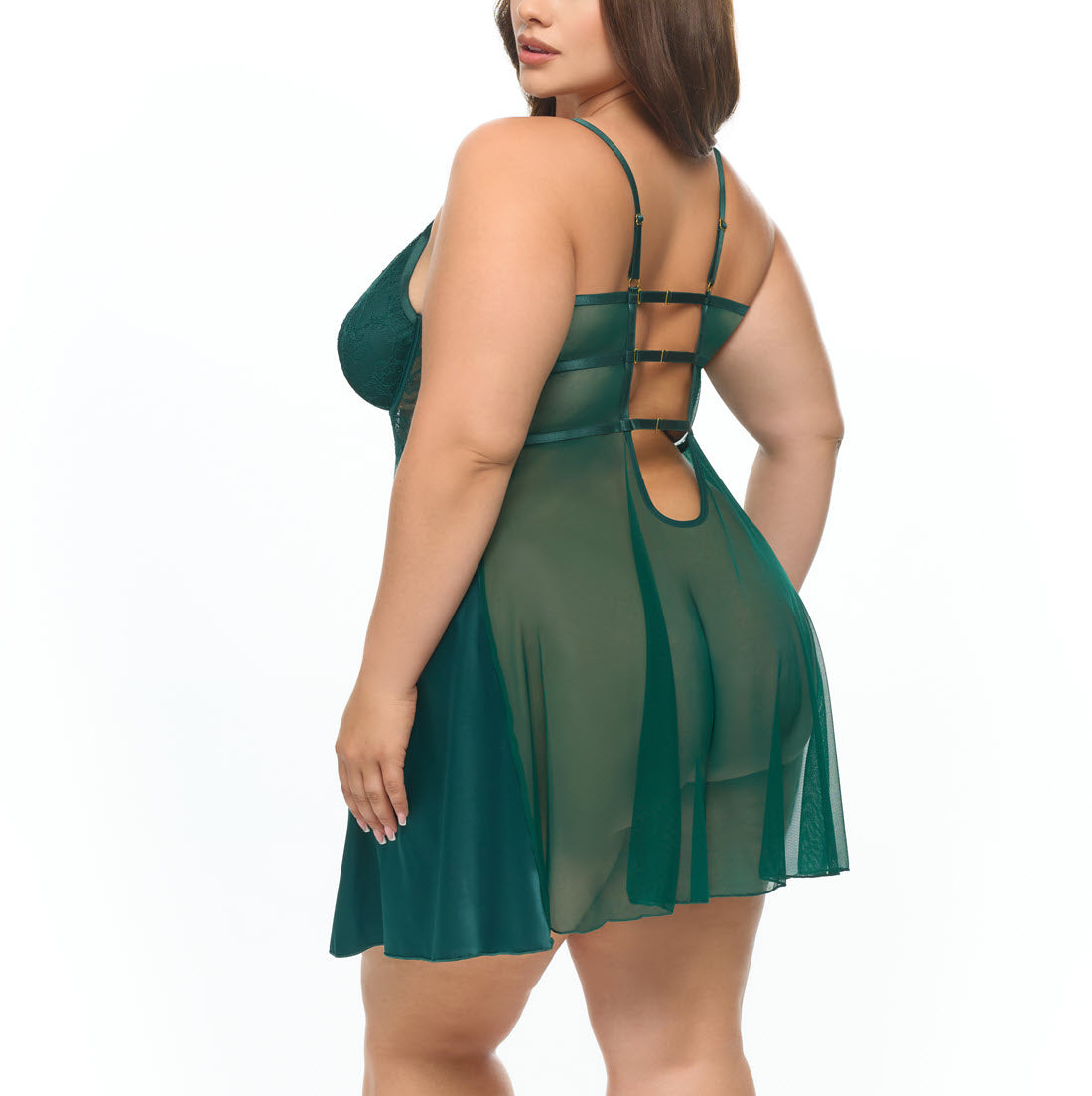 Oh La La Cherie Lingerie Dawn Rainforest Babydoll Plus Size 74-12058X