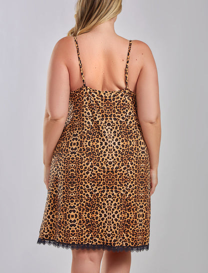iCollection Lingerie Leopard Animal Print Plus Size Chemise 78267X