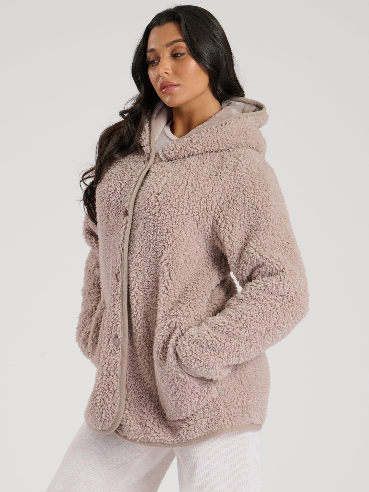 The Slouch Lounge Cardi In Mink