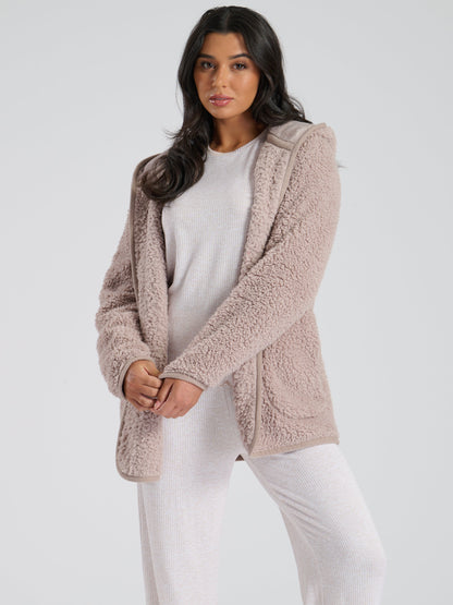 The Slouch Lounge Cardi In Mink