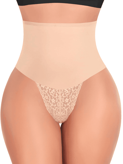 NIVOR – Hoge Taille Tummy Control String - LivingCurves Beige / S