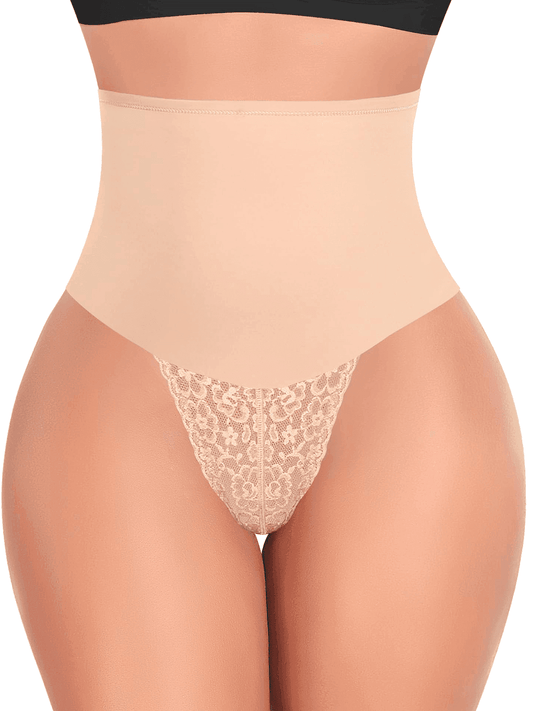 NIVOR – Hoge Taille Tummy Control String - LivingCurves Beige / S