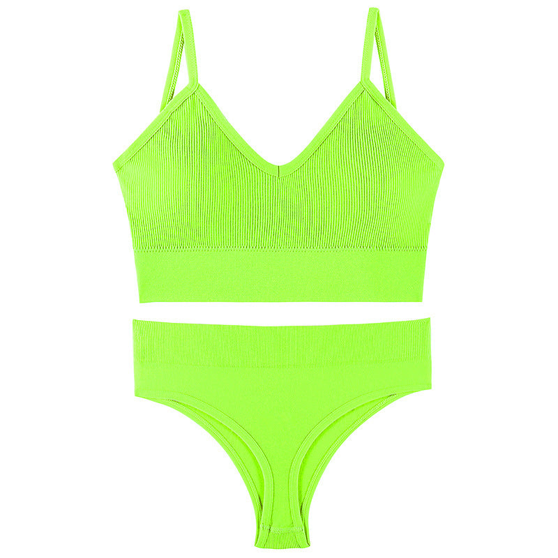 Naadloze Triangle BH Set – Meerdere Kleuren - LivingCurves Kaching Cart Upsell Toggle Fluor Groen / M