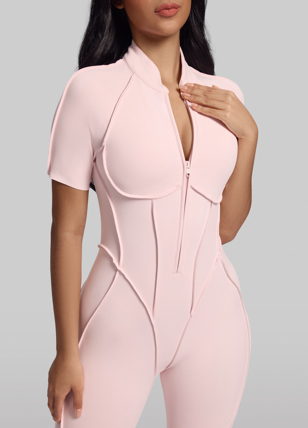 LYOR – Open Back Shaping Catsuit - LivingCurves Bodysuit pink / XS