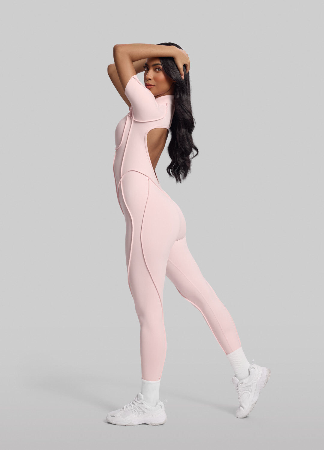 LYOR – Open Back Shaping Catsuit - LivingCurves Bodysuit pink / XS