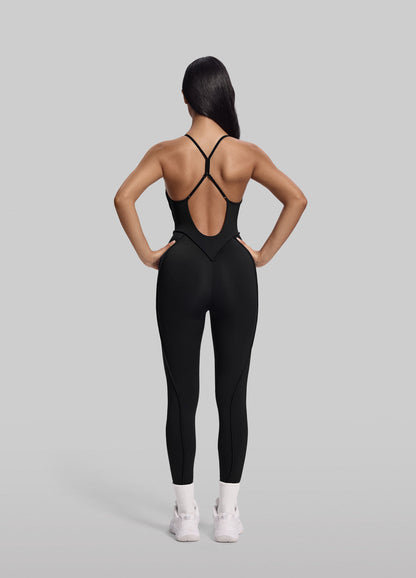 CROS – Crossback Shaping Catsuit - LivingCurves Bodysuit Zwart / XS