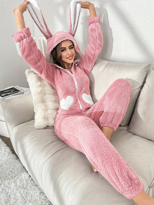 Maud - Schattige Bunny Onesie met Capuchon en Lange Mouwen