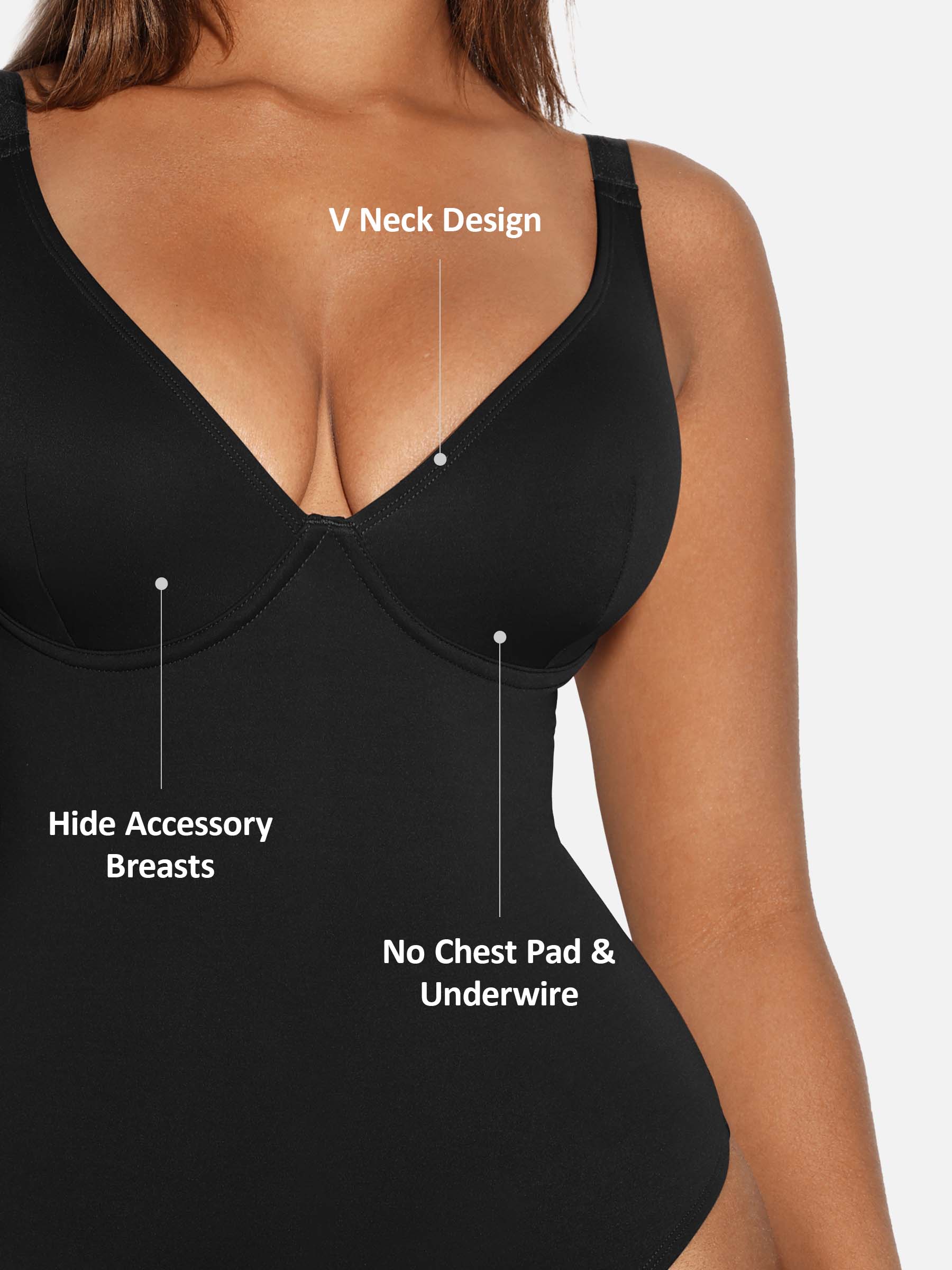 SHAPE ESSENTIAL – V-Neck Tummy Control Shaping Bodysuit