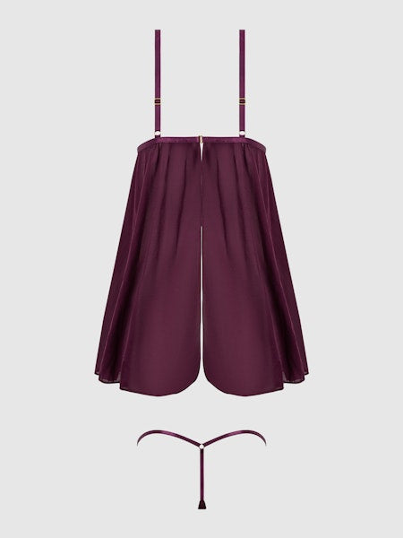 Yasmine – Shimmer Mesh O-Ring Babydoll Set