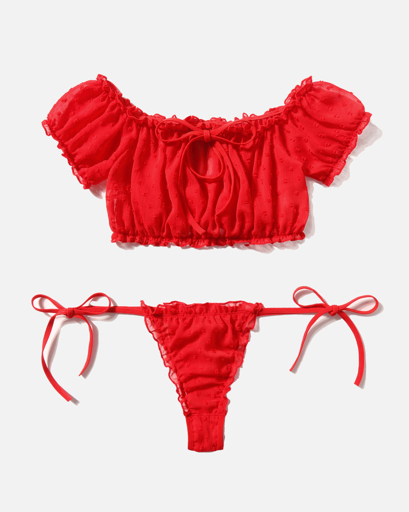 Christmas Lingerie Bra and Panty Set