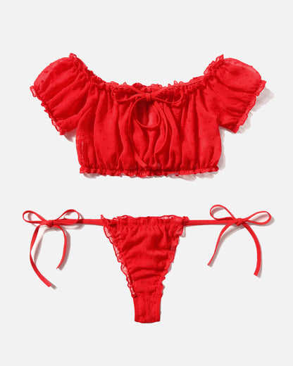 Christmas Lingerie Bra And Panty Set