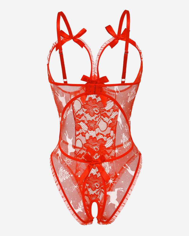 Lace Cut-out Cup Bodysuit