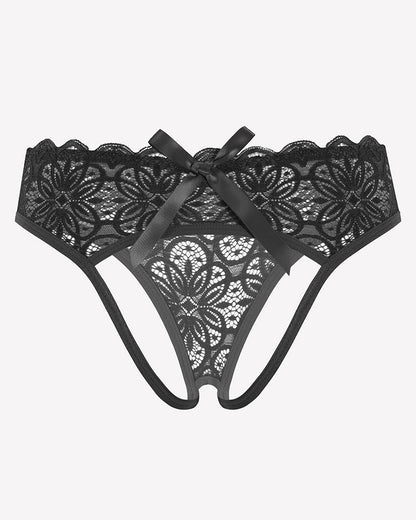 Lace Panties Hollow Out Rear Bowknot Briefs