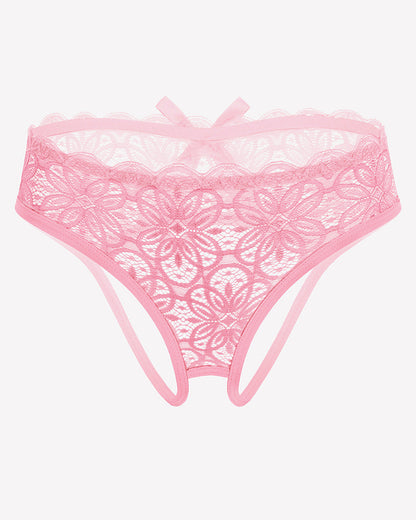 Lace Panties Hollow Out Rear Bowknot Briefs