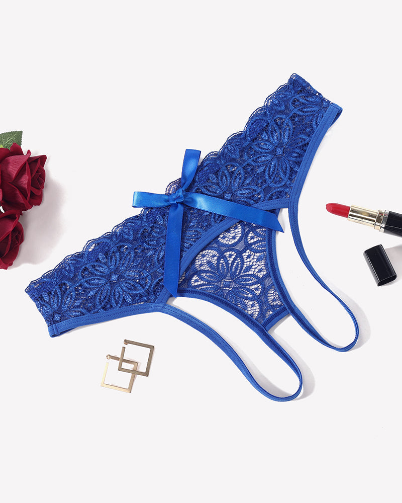 Lace Panties Hollow Out Rear Bowknot Briefs