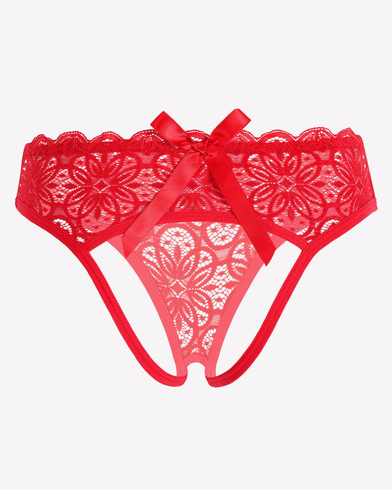 Lace Panties Hollow Out Rear Bowknot Briefs
