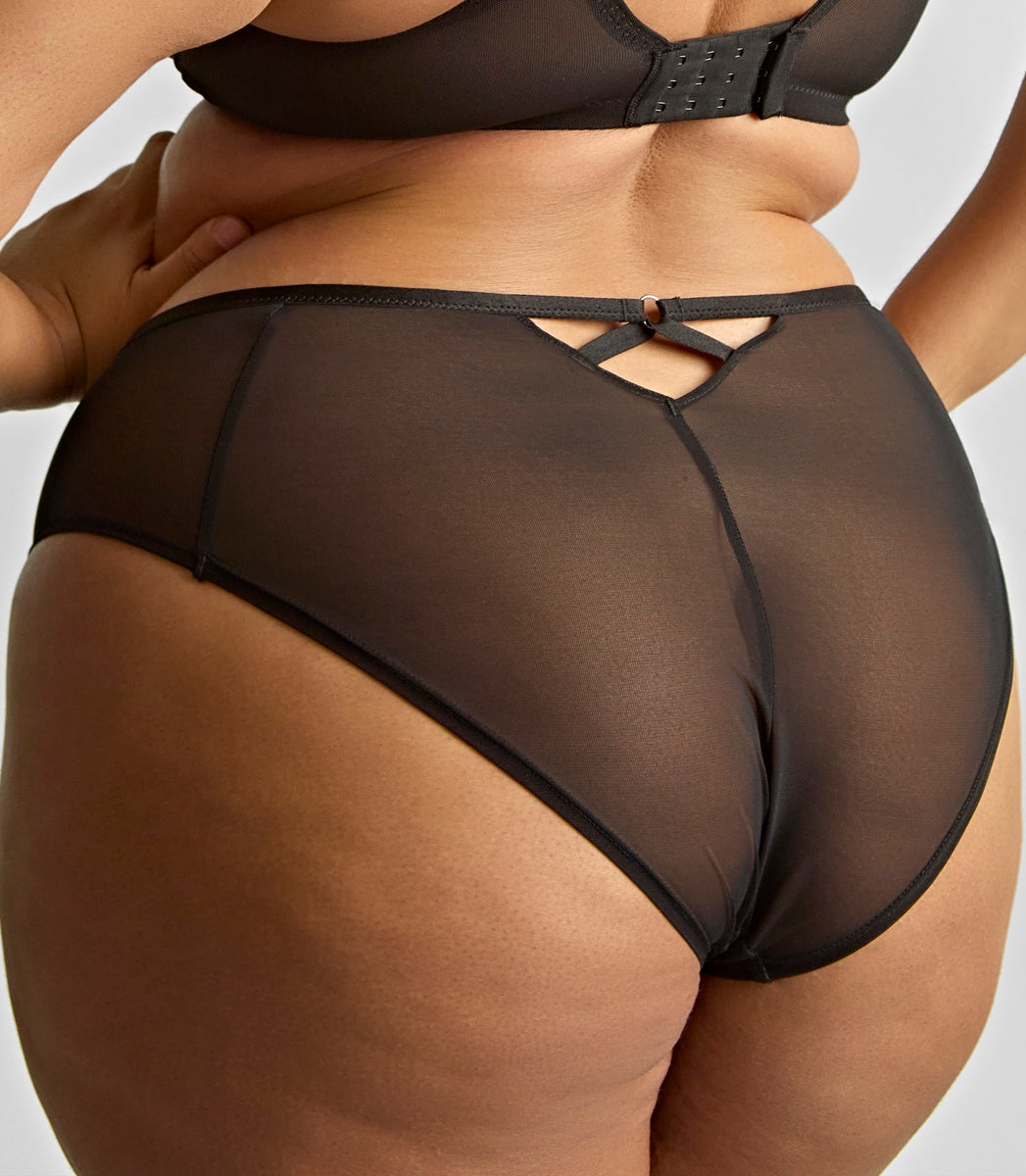 Panache Sculptresse Ella Black Sequin High Leg Panty 11204