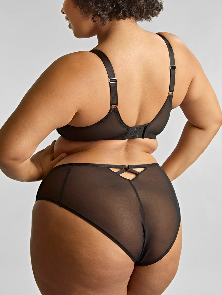 Panache Sculptresse Ella Black Sequin High Leg Panty 11204