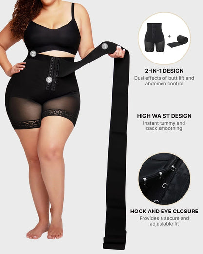 VEGA – Hoge Taille 2-in-1 Shaper Short - LivingCurves shaper shorts Zwart / S