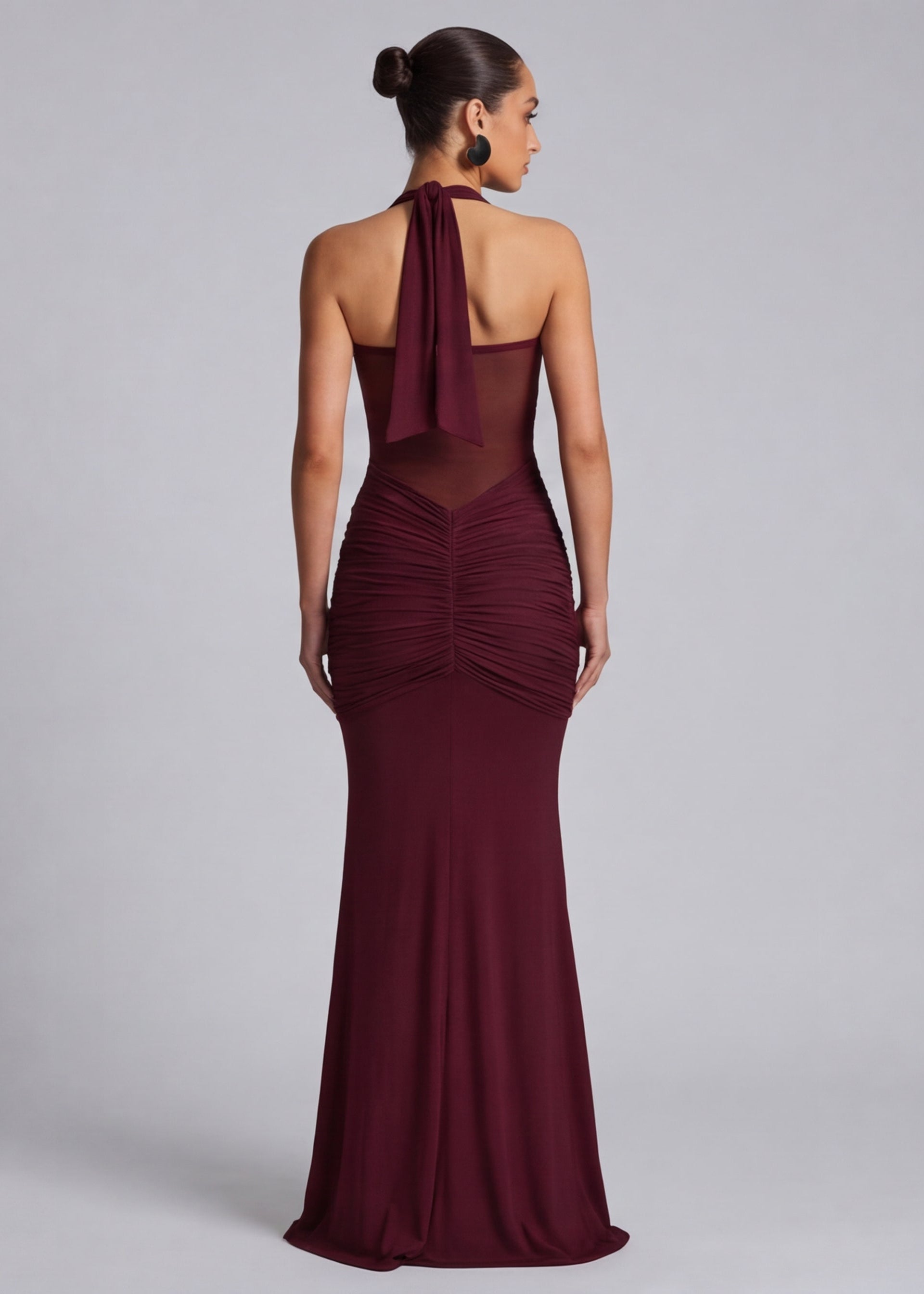 Maxi Jurk Halter met Gedrapeerde Taille